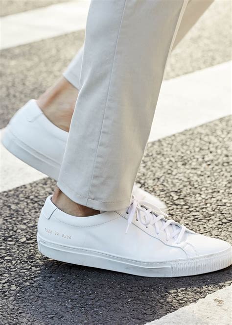 white sneakers common projects.